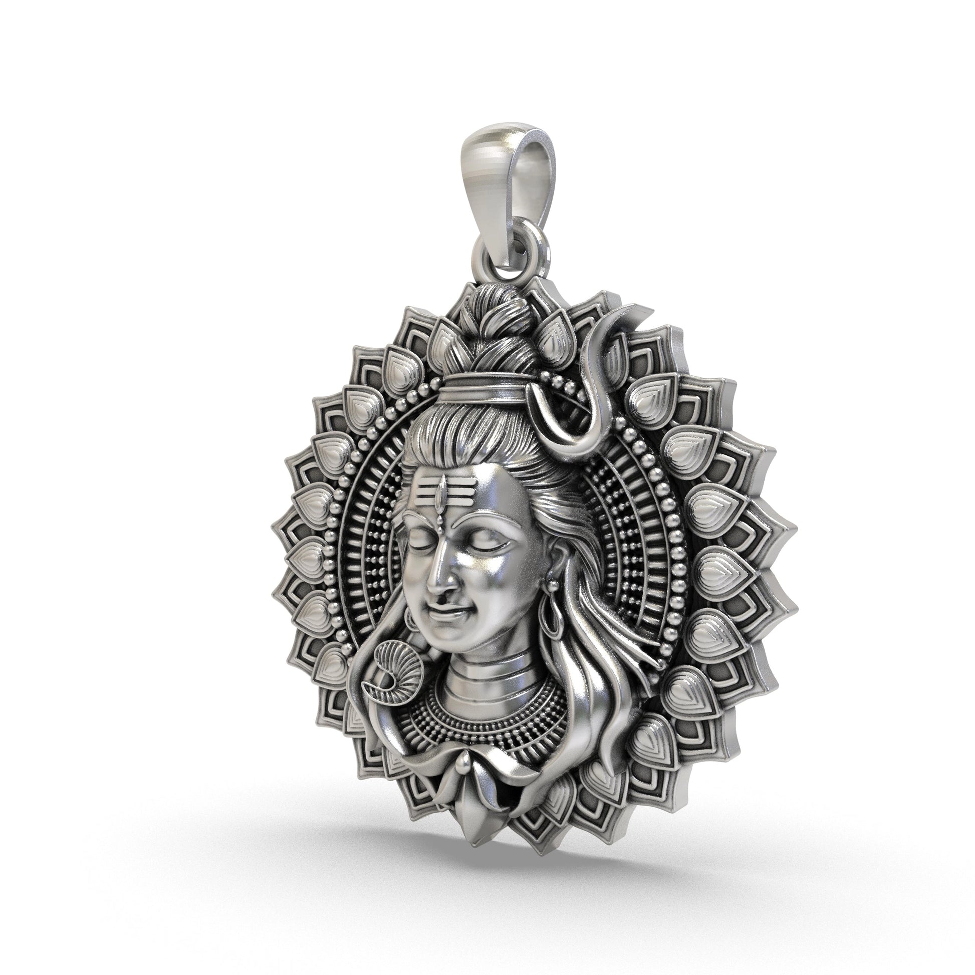 925 Silver Shiva Face Pendant | Unisex Spiritual Necklace