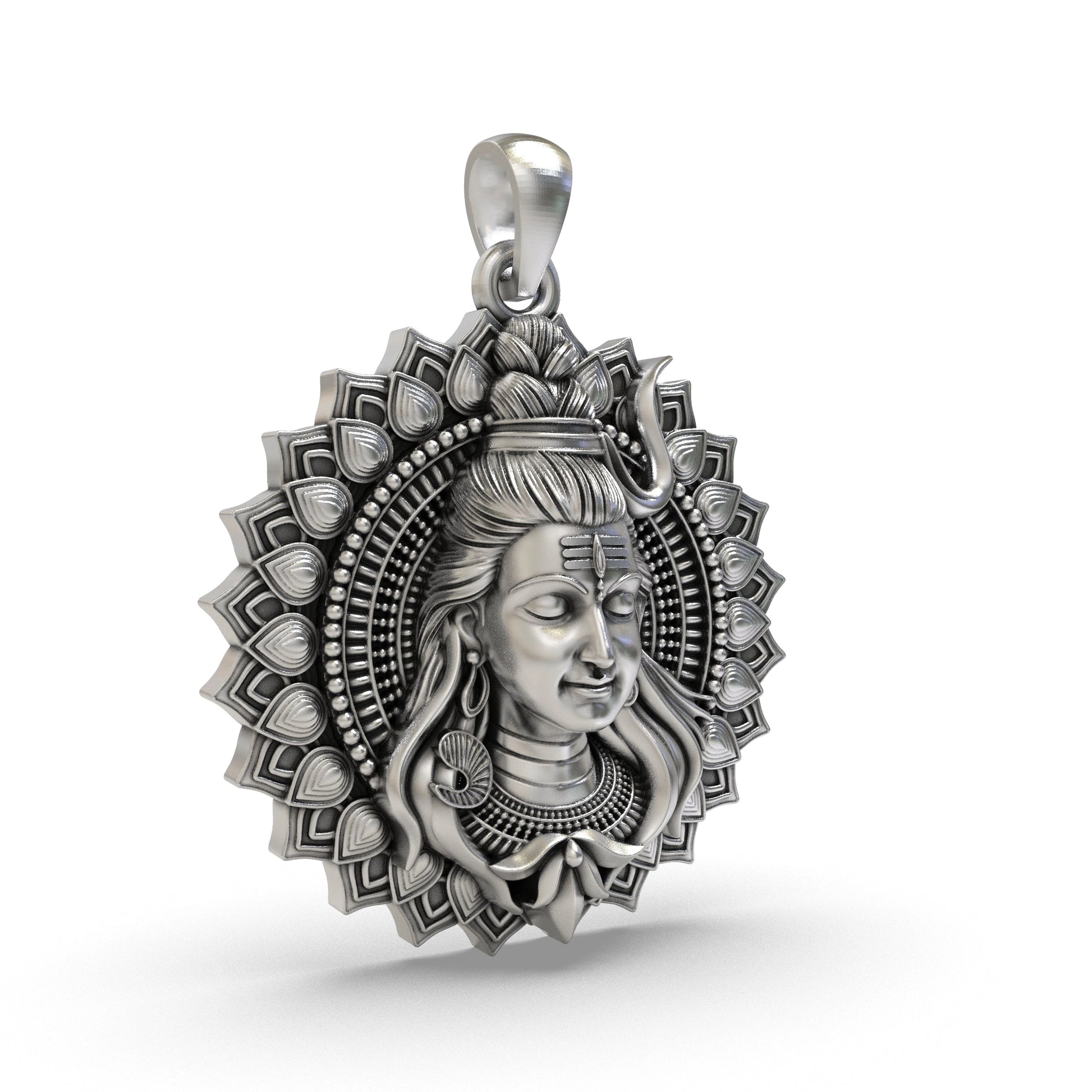925 Silver Shiva Face Pendant | Unisex Spiritual Necklace
