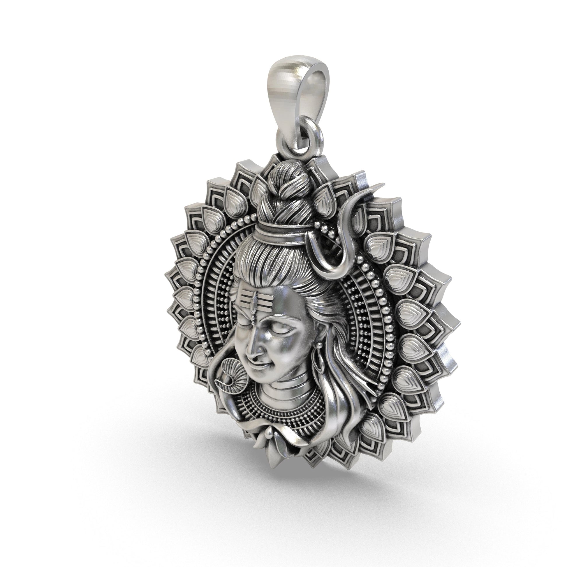 925 Silver Shiva Face Pendant | Unisex Spiritual Necklace