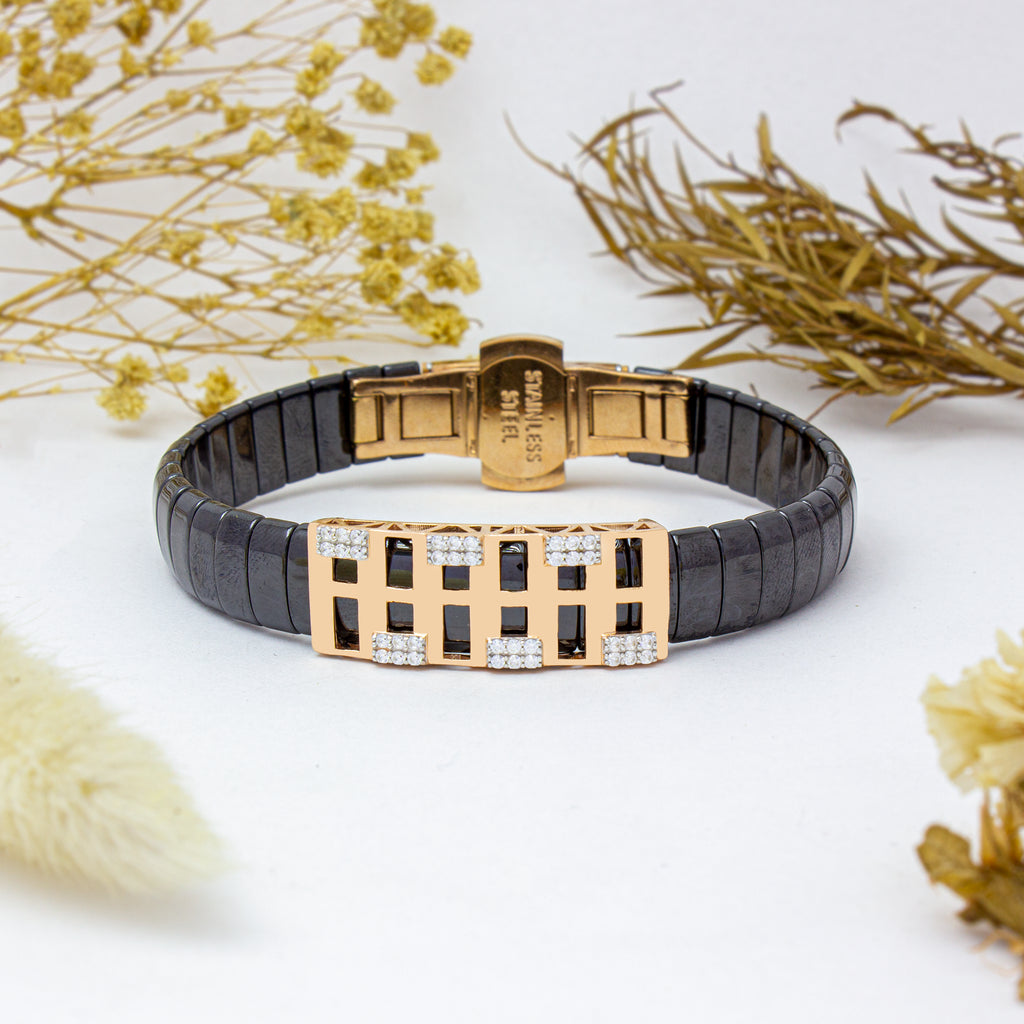925 Sterling Silver & Ceramic Men's Bracelet – Classy, Durable, and Modern