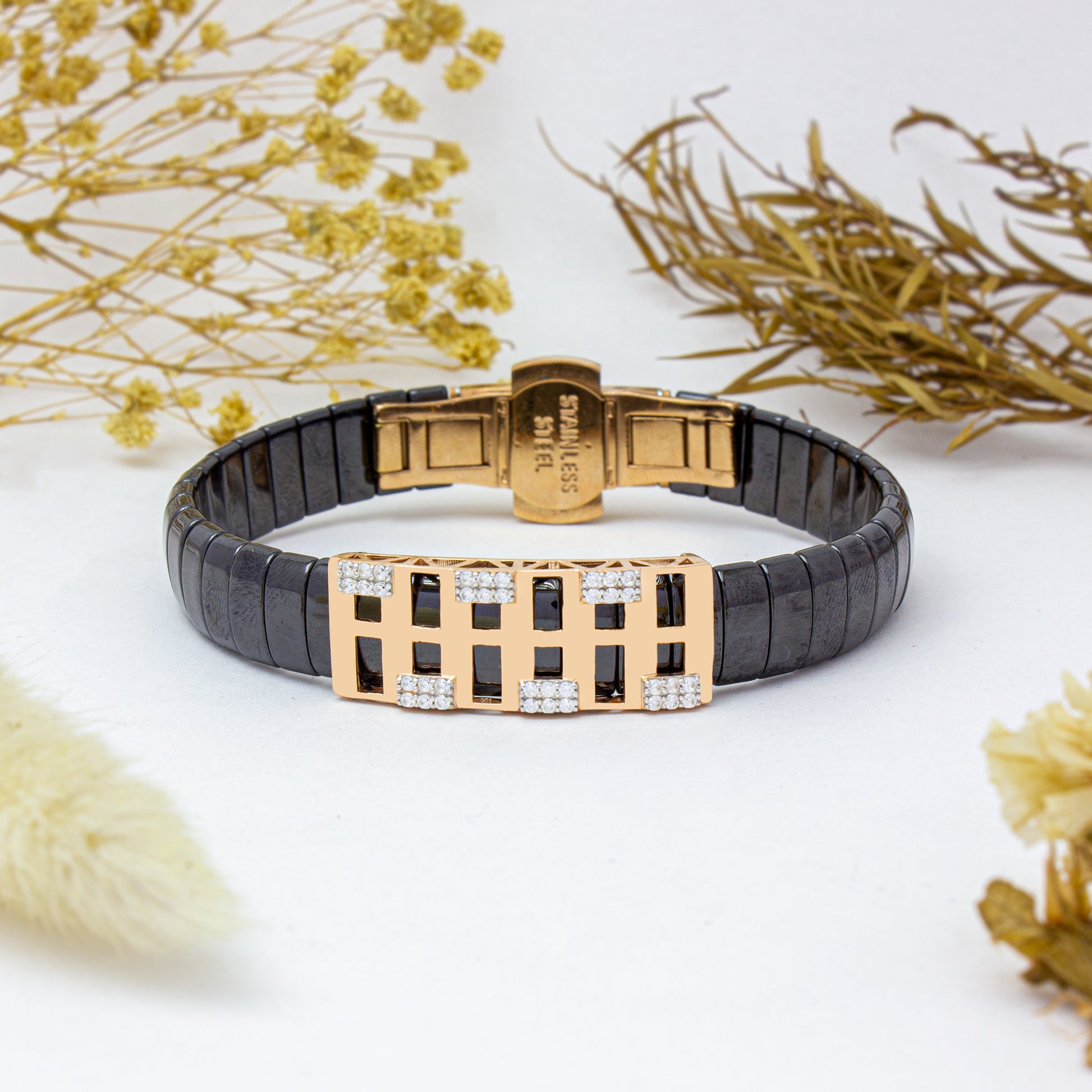 925 Sterling Silver & Ceramic Men's Bracelet – Classy, Durable, and Modern