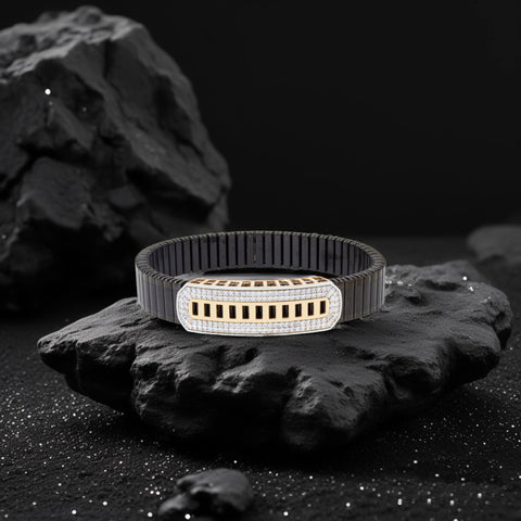 925 Silver Simple Men's Rolex Stretchable Belt Bracelet