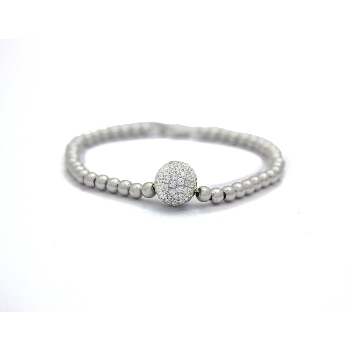 925 Silver Round Ball Diamond Design Women's Loose Bracelets - Elegant Jewelry for Every Occasion