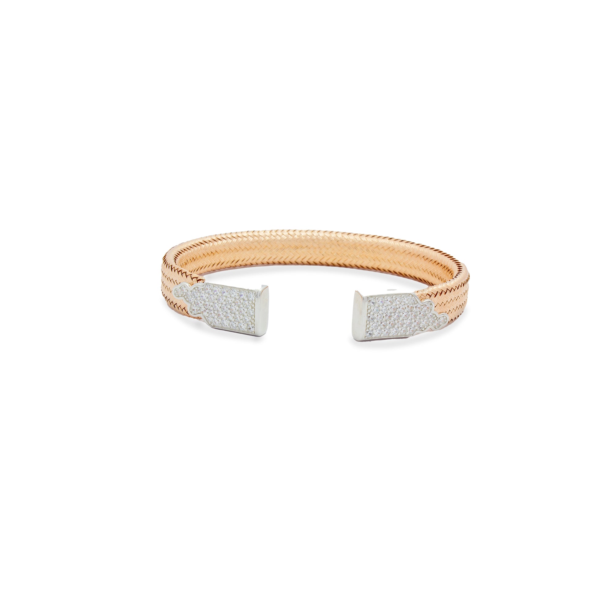 Italian 925 Silver Rose Gold Kada Women's Bracelet | Stylish