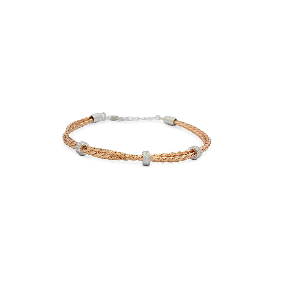 925 Silver Rose Gold Lightweight Bracelet for Women | Italian Design