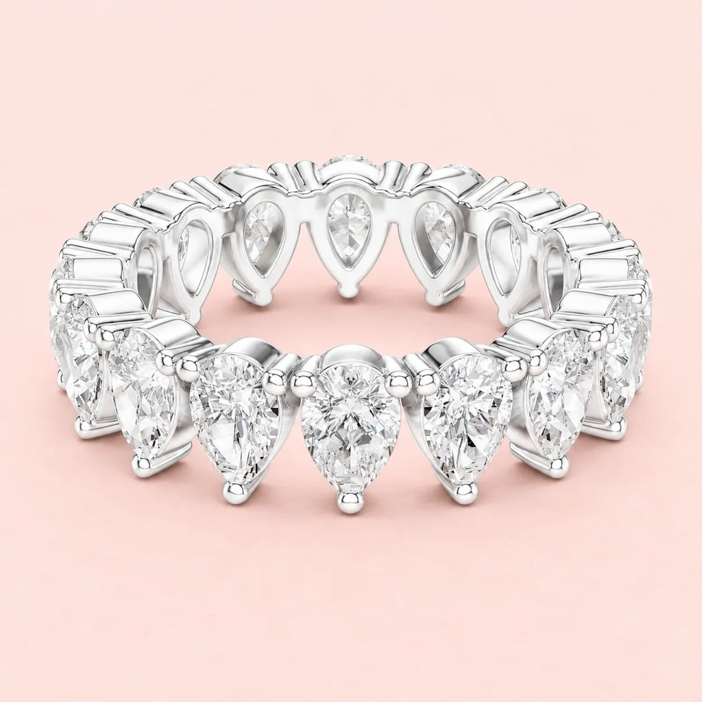 925 Sterling Silver Pear Cut Eternity Ring for Women