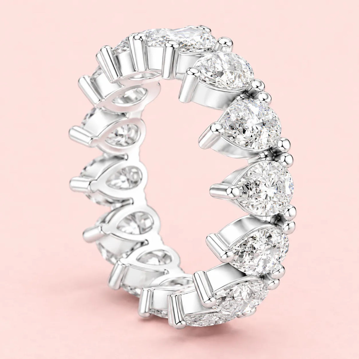 925 Sterling Silver Pear Cut Eternity Ring for Women