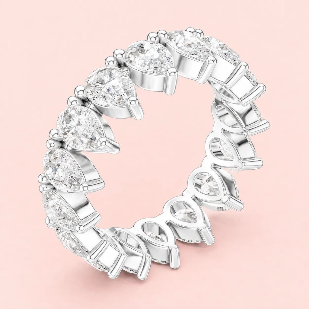 925 Sterling Silver Pear Cut Eternity Ring for Women