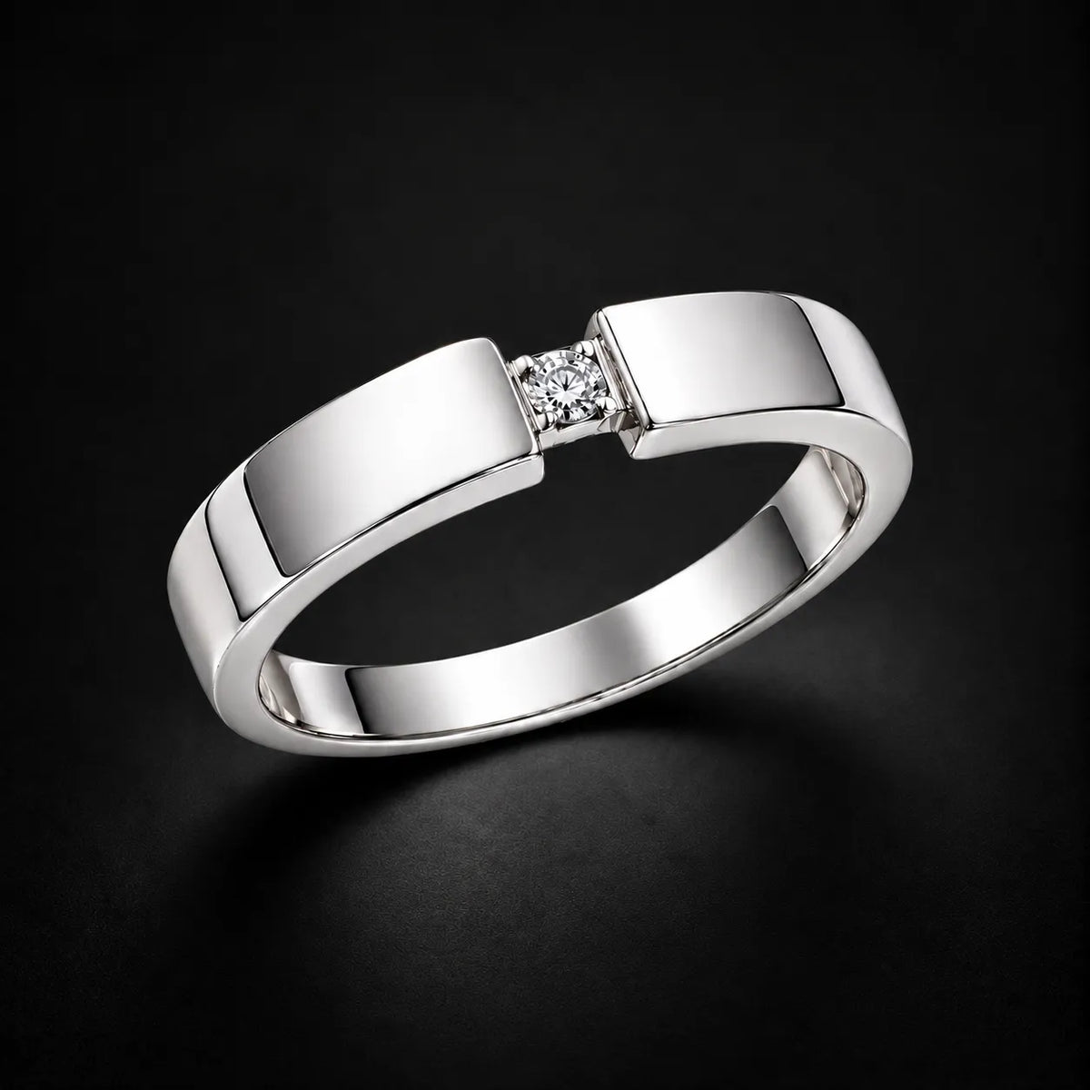 Minimal Couple Diamond Band Ring