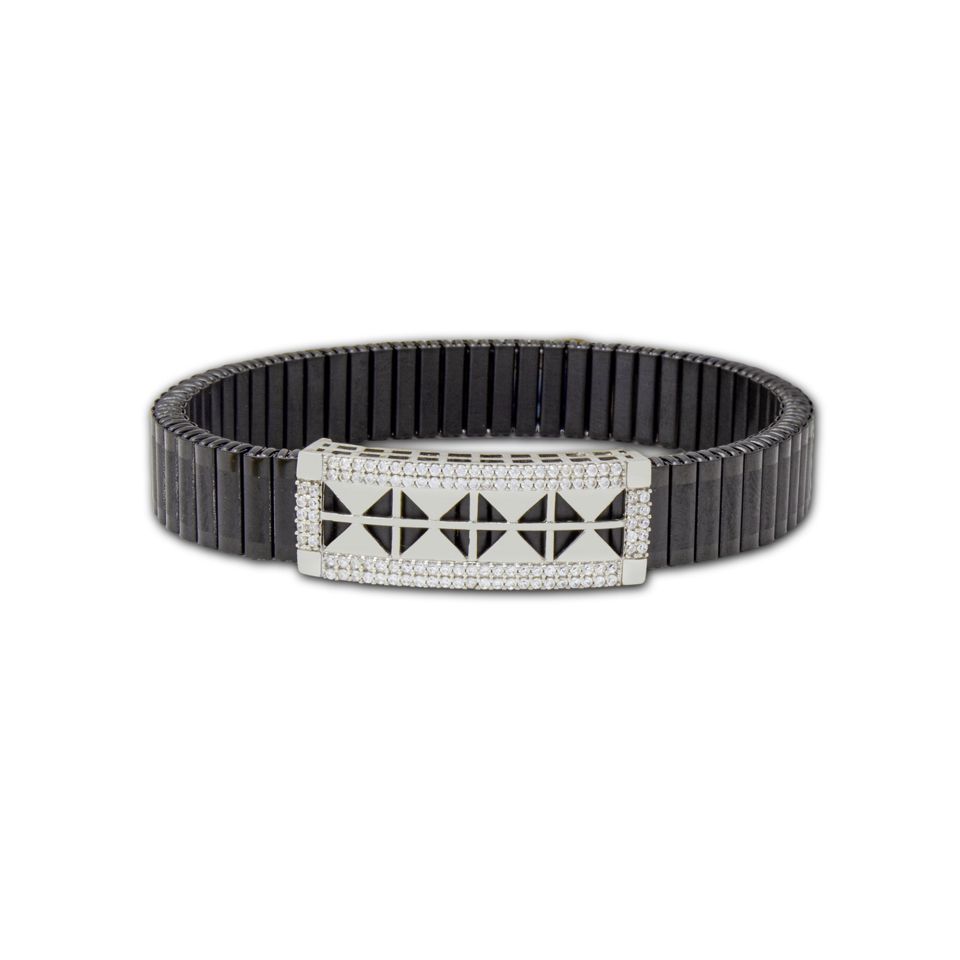 925 Silver Rhombus Shape Design Men's Rolex Bracelet – Sleek & Modern