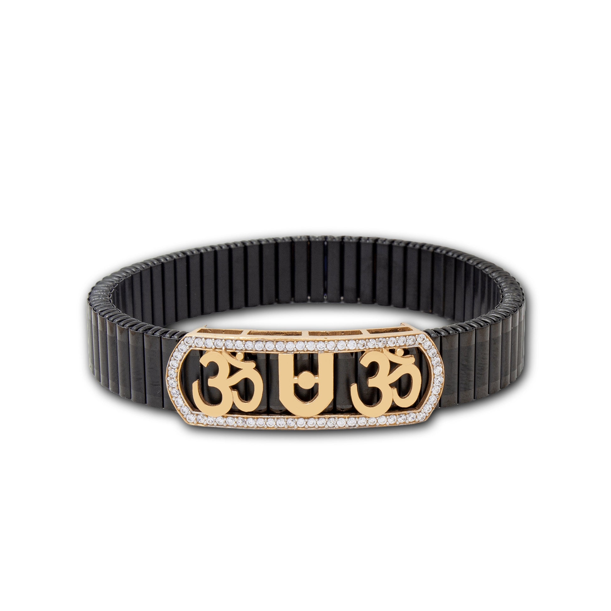 925 Silver OM Logo Rose Gold Men's Rolex Bracelet – Elegant Spiritual Jewelry for Men