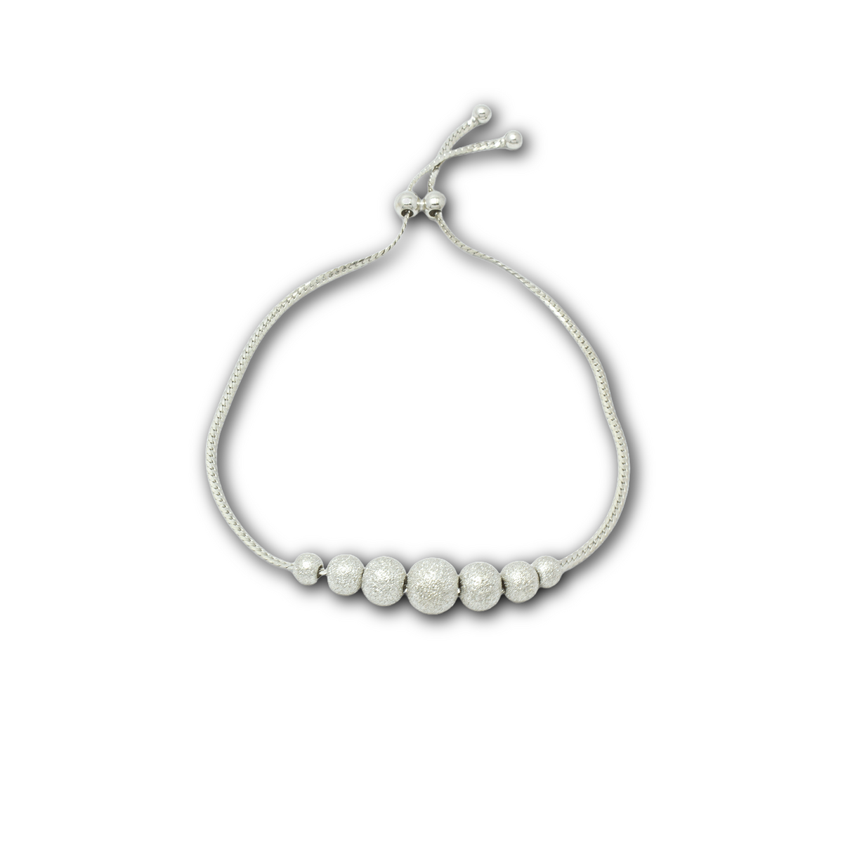 Elegant 925 Sterling Silver Ball Design Women's Loose Bracelet for Daily Use