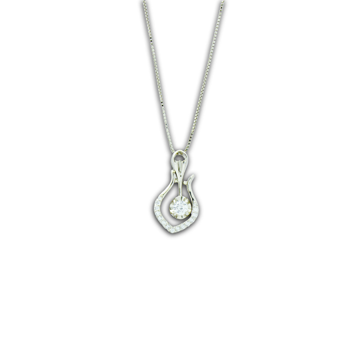 Elegant 925 Silver Women's Chain with Single Diamond - Classy Design