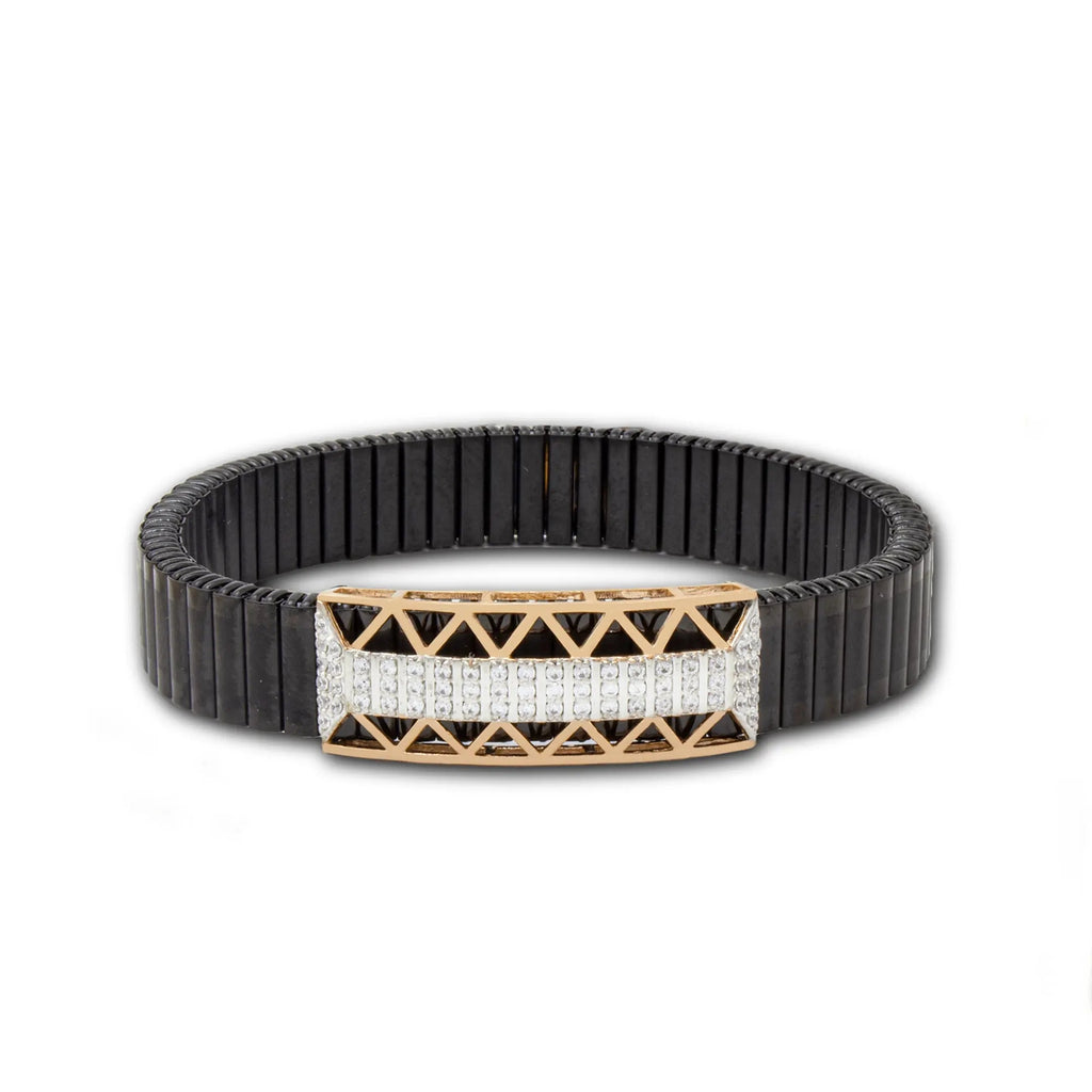 925 Silver Zig Zag Design Rose Gold Men's Rolex Bracelet