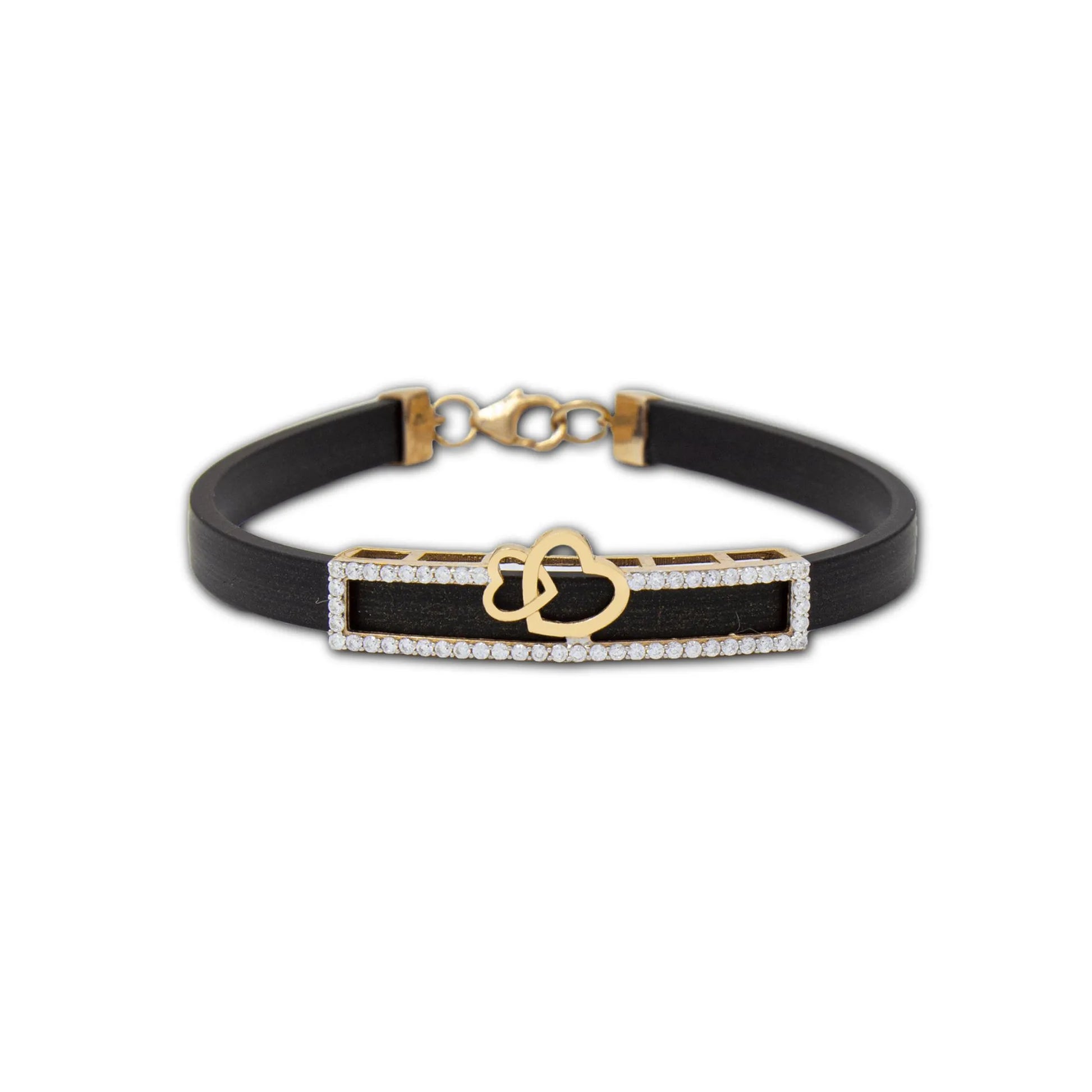 925 Silver Dual Women's Rose Gold Silicon Bracelet – Stylish and Comfortable Accessory