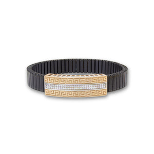 925 Silver Zig-Zag Design Men's Rolex Bracelet - Stretchable Belt for Comfort and Style