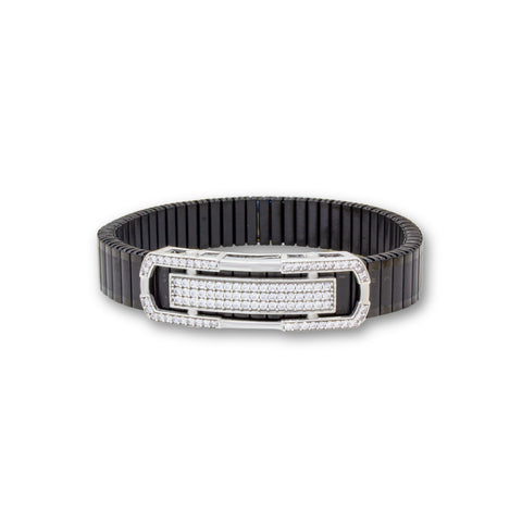 925 Silver Oval Shape Design Men's Rolex Bracelet with Stretchable Belt