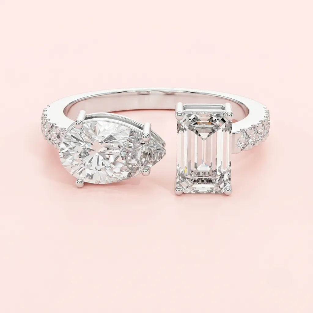 Avant Toi Open Bypass Ring in 925 Silver for women by ORYNIO