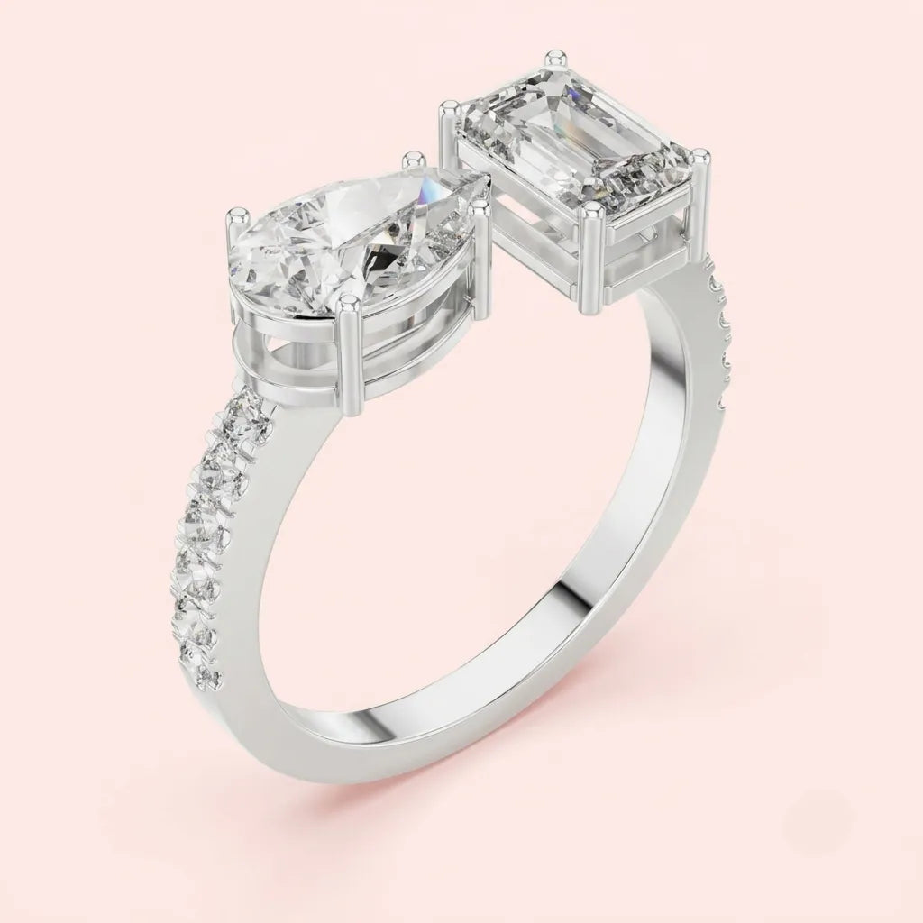 Avant Toi Open Bypass Ring in 925 Silver - view 2
