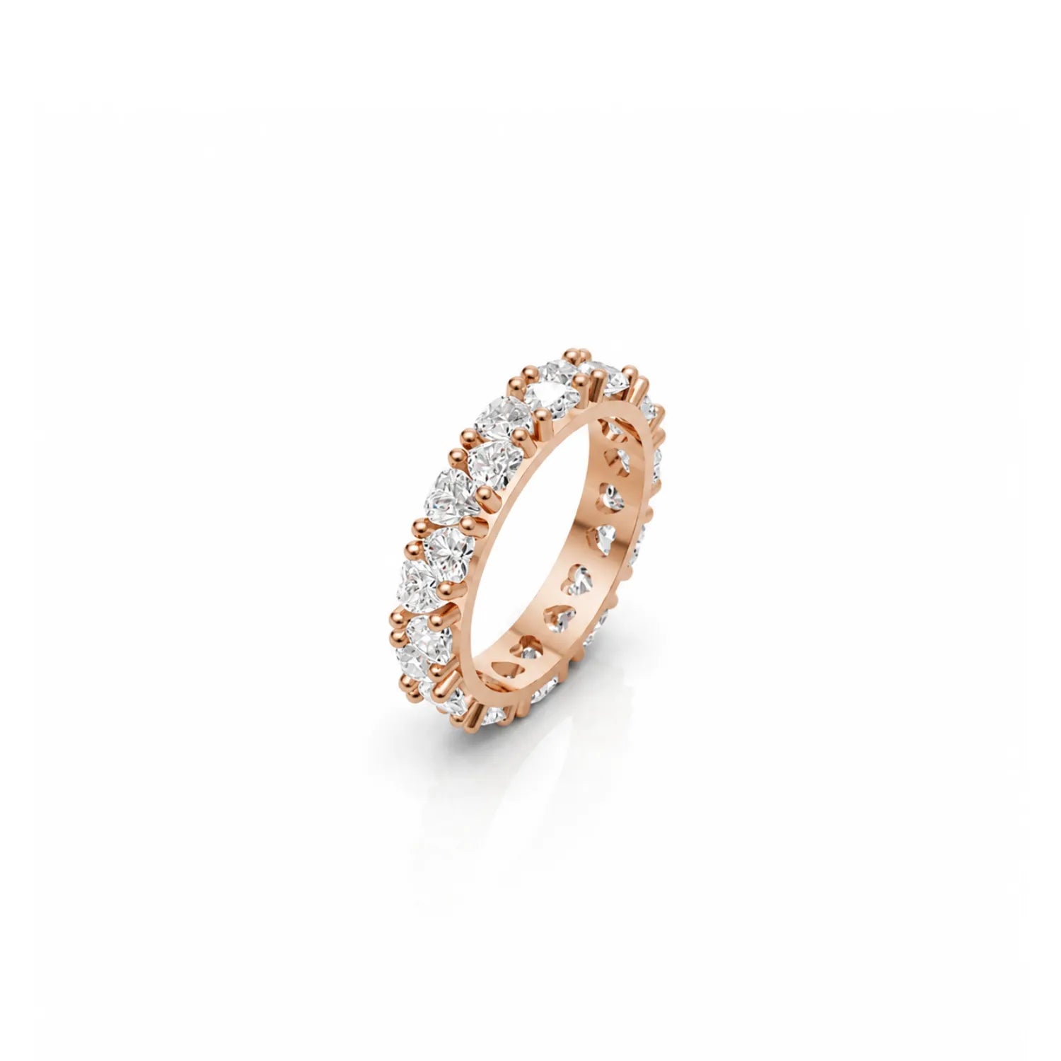 Silver eternity ring with black stones and luxury setting