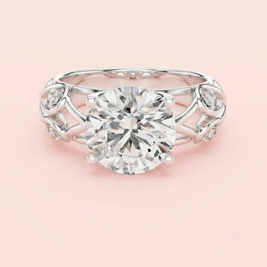 Blossom Vine Solitaire Ring in 925 Silver for women by ORYNIO