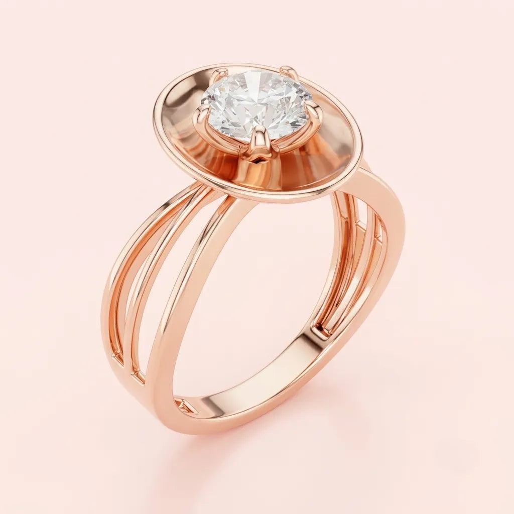 Celestial Orbit Solitaire Ring in 925 Silver - view 2
