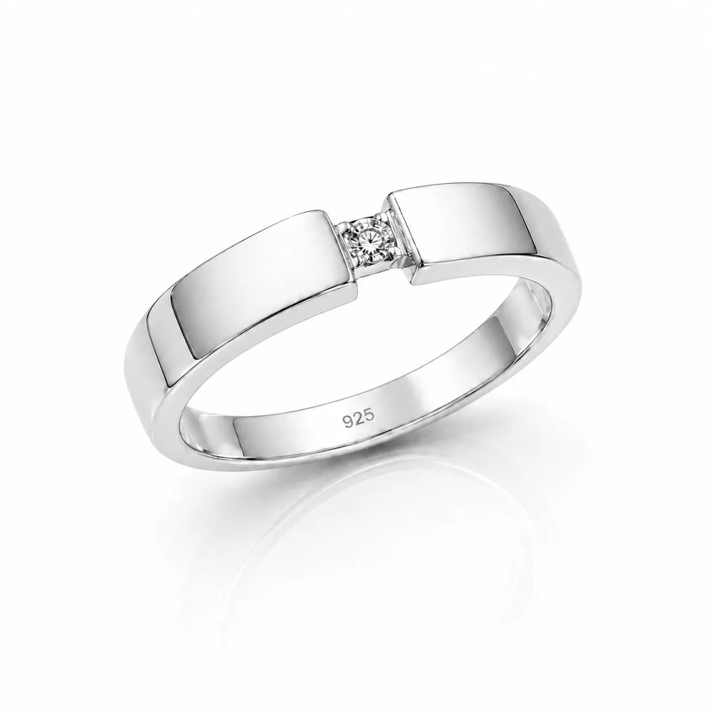 Minimal Couple Diamond Band Ring