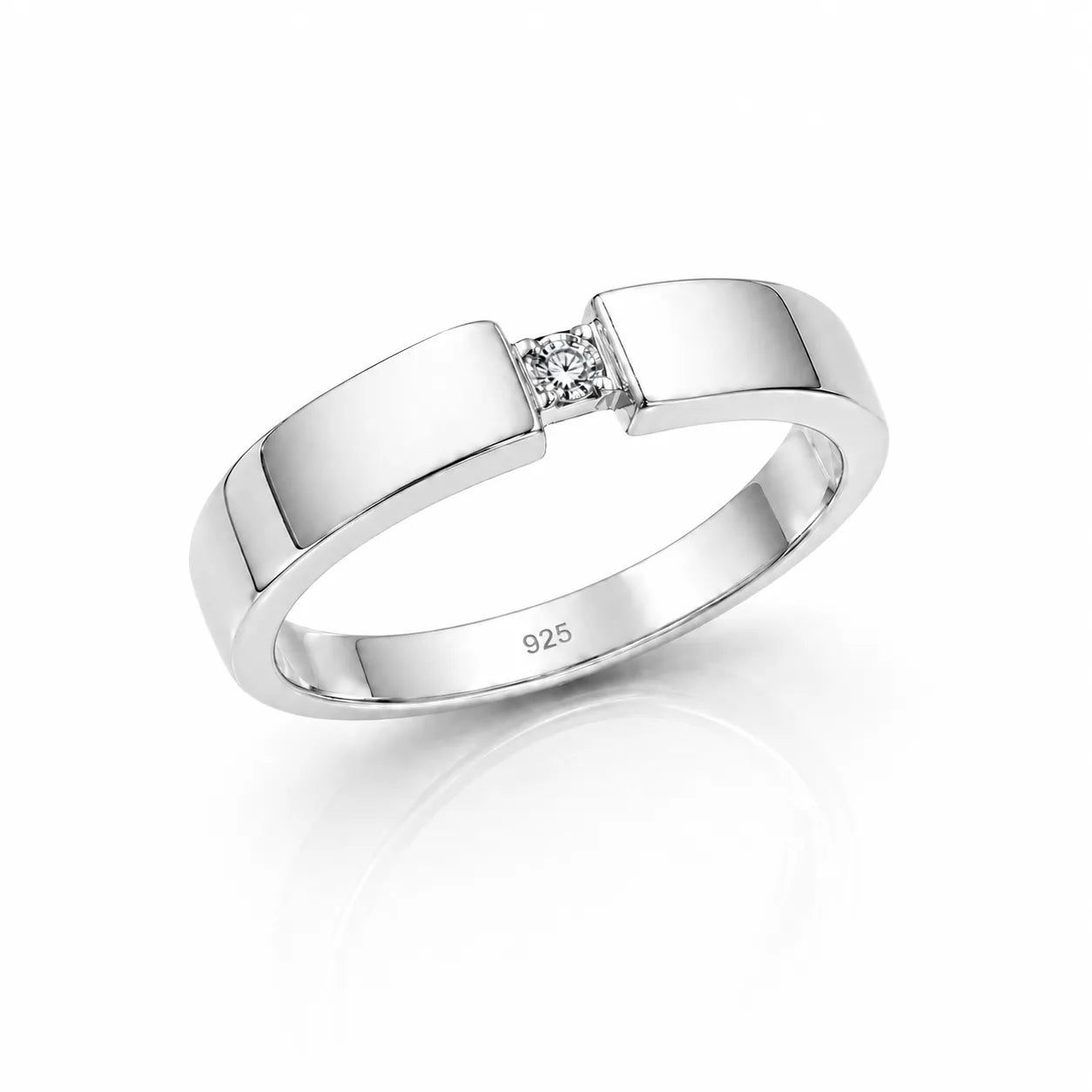Minimal Couple Diamond Band Ring