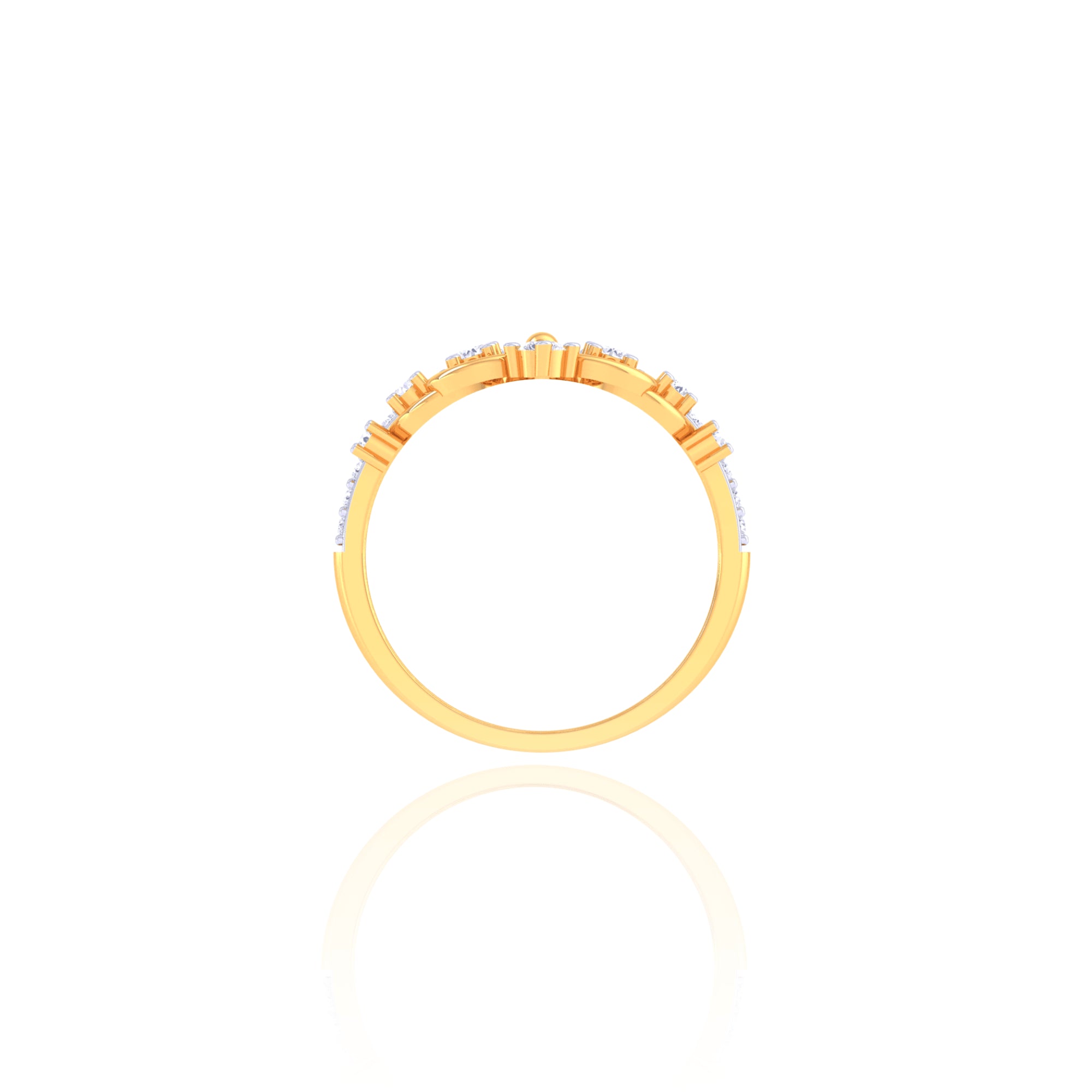 92.5 Sterling Silver Heart Crown Ring 