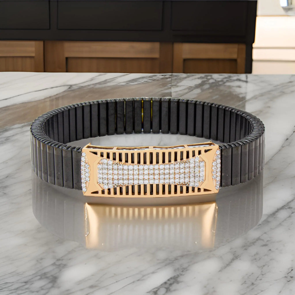 925 Silver Simple Design Rose Gold Men's Rolex Bracelet