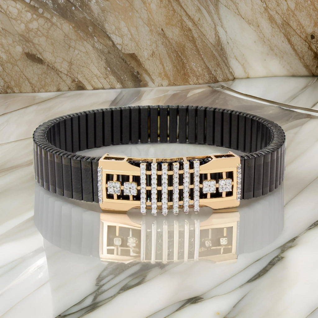 925 Silver Classy Design Rose Gold Men's Rolex Bracelet