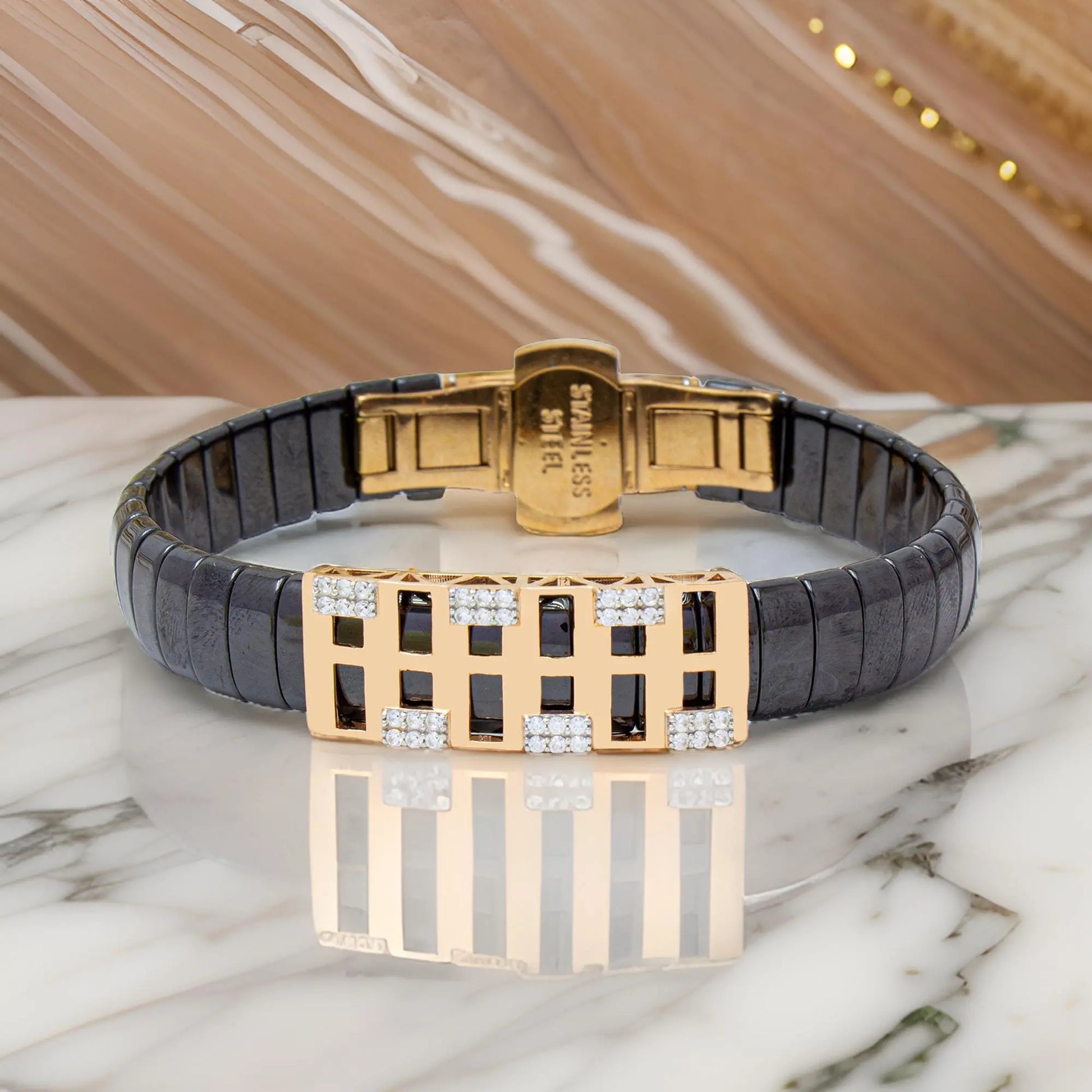 925 Sterling Silver & Ceramic Men's Bracelet – Classy, Durable, and Modern