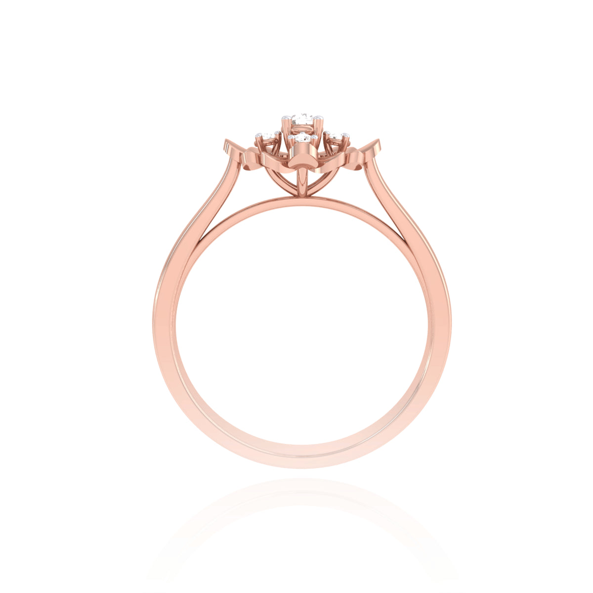 Flower Solitaire Ring in 925 Silver - view 3