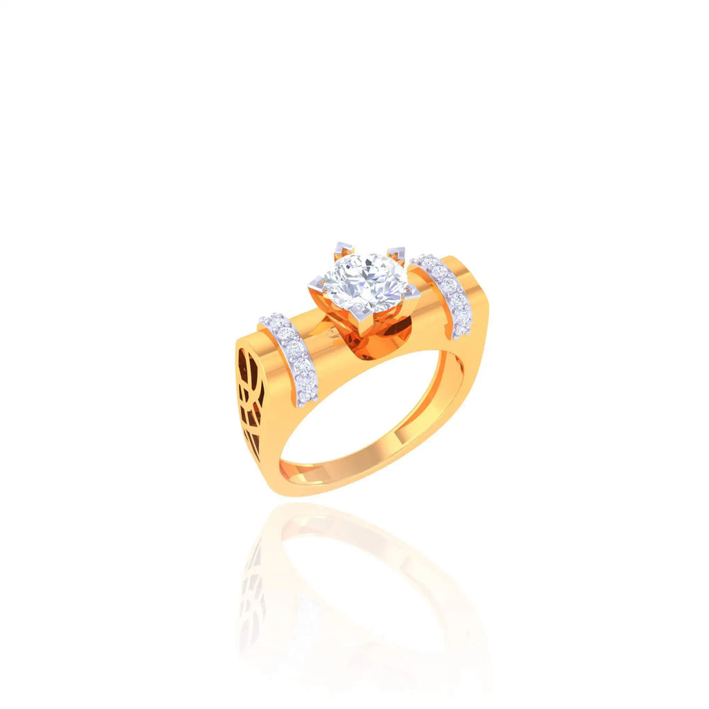 Geometric CZ Ring in 925 Silver - view 2