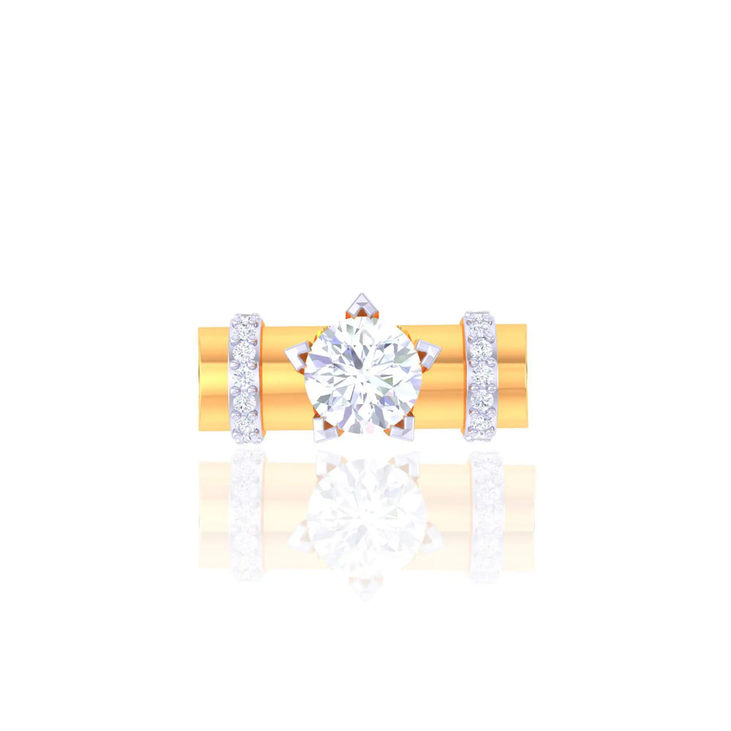 Geometric CZ Ring in 925 Silver - view 3