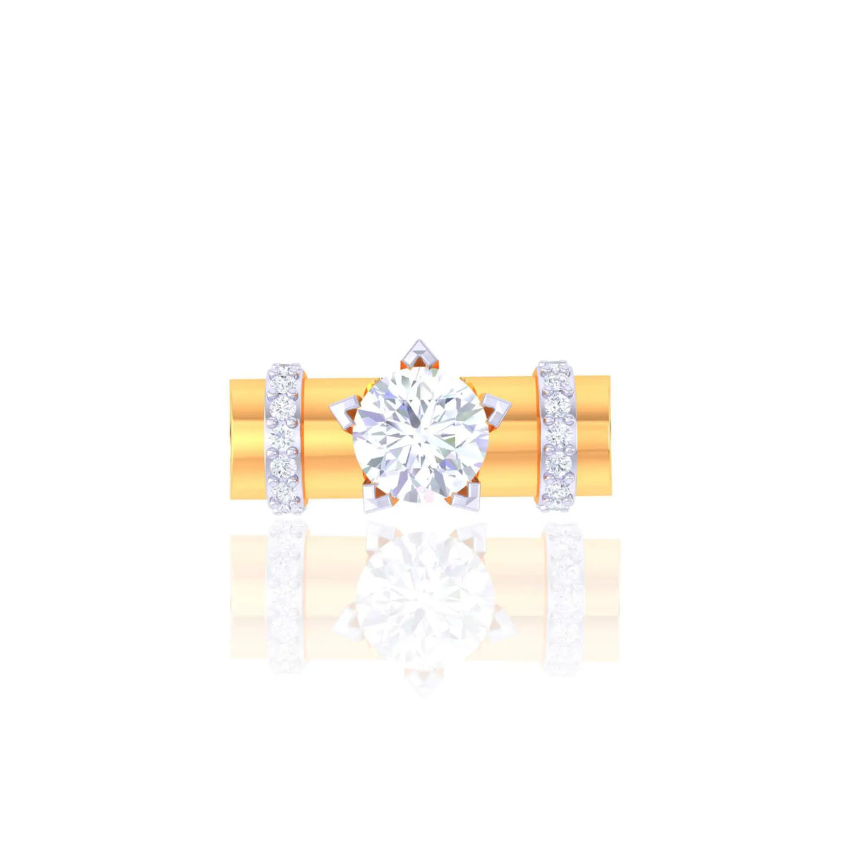 Geometric CZ Ring in 925 Silver - view 3
