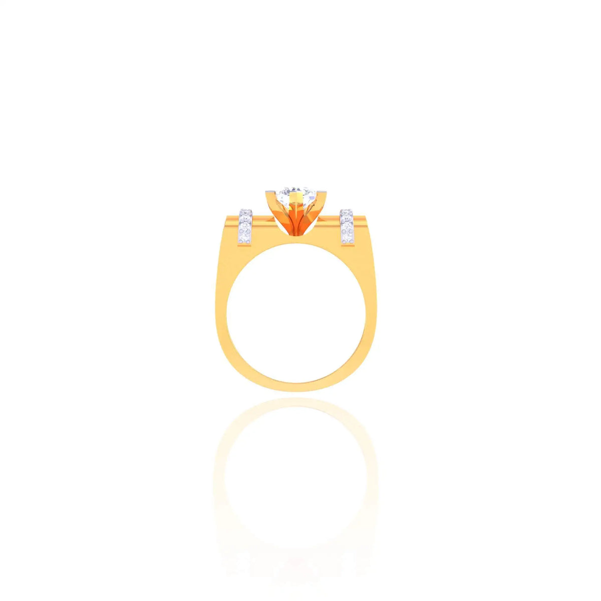 Geometric CZ Ring in 925 Silver - view 4