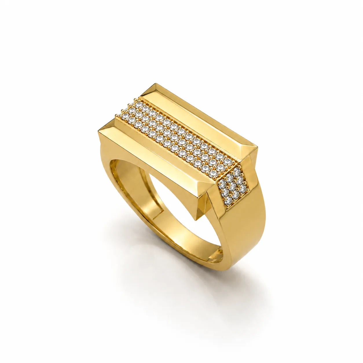 Modern Bar Diamond Ring for Men