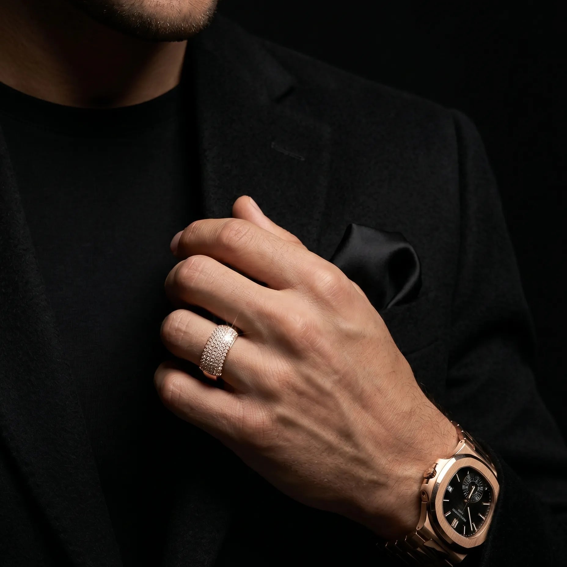 Handcrafted mens ring in Pure 925 Silver
