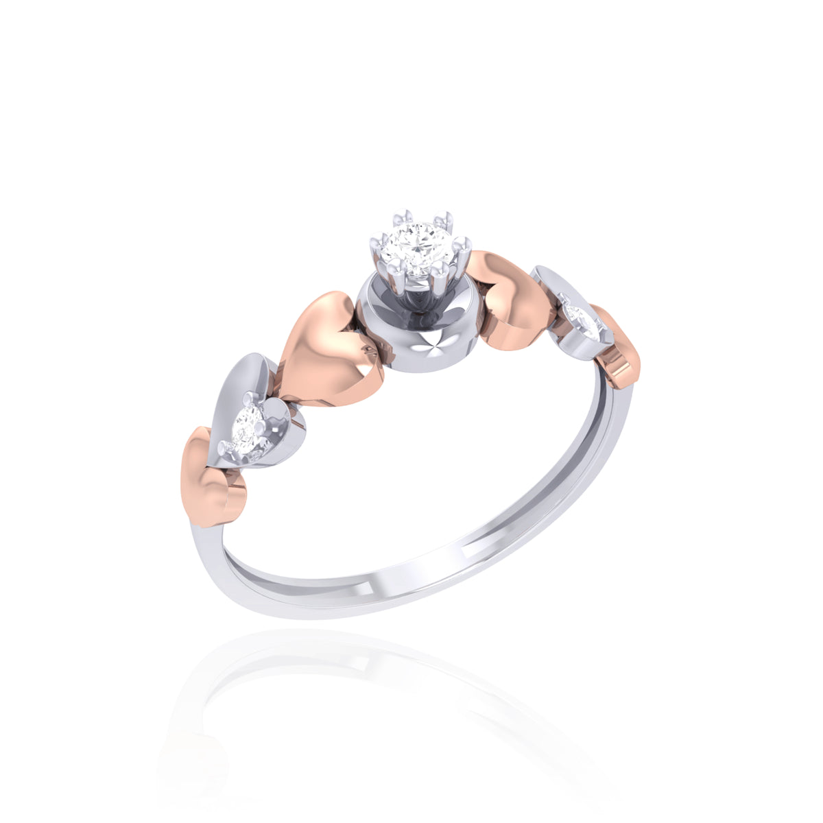 Heart Solitaire Ring in 925 Silver - view 2