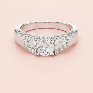 Heritage Three Stone Ring in 925 Silver for women by ORYNIO