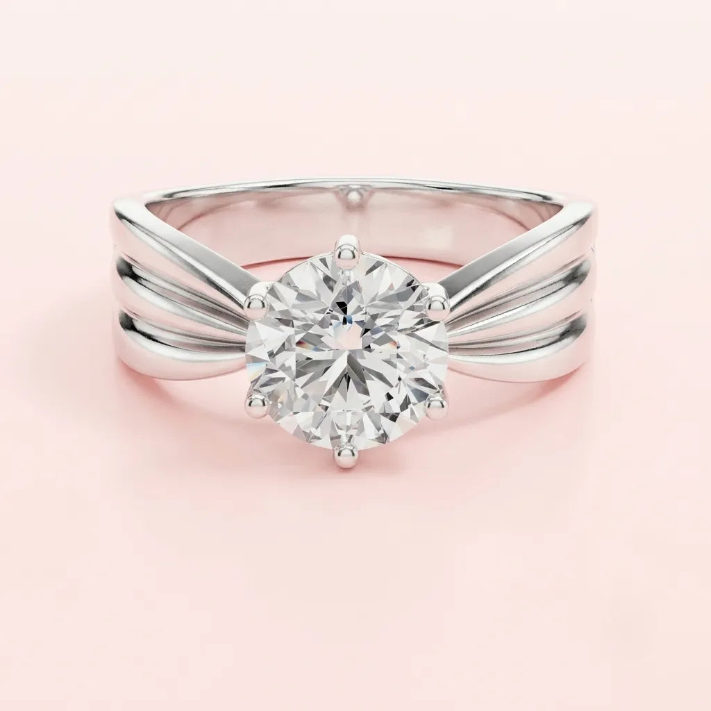 Imperial Crest Solitaire Ring in 925 Silver for women by ORYNIO
