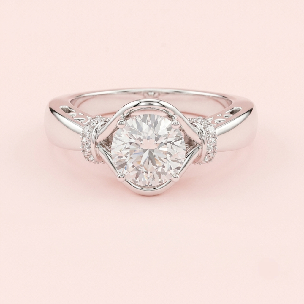 Infinity Embrace Solitaire Ring in 925 Silver for women by ORYNIO