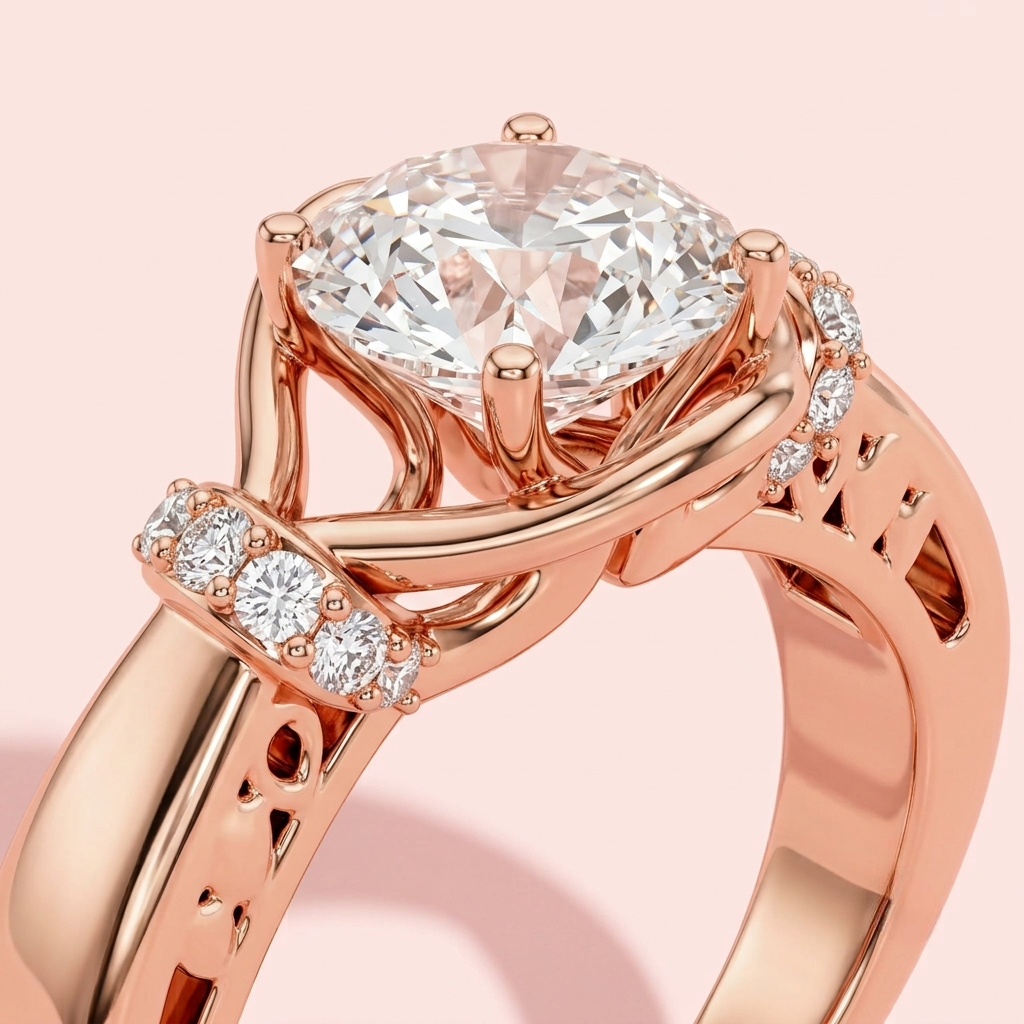Infinity Embrace Solitaire Ring in 925 Silver - view 2