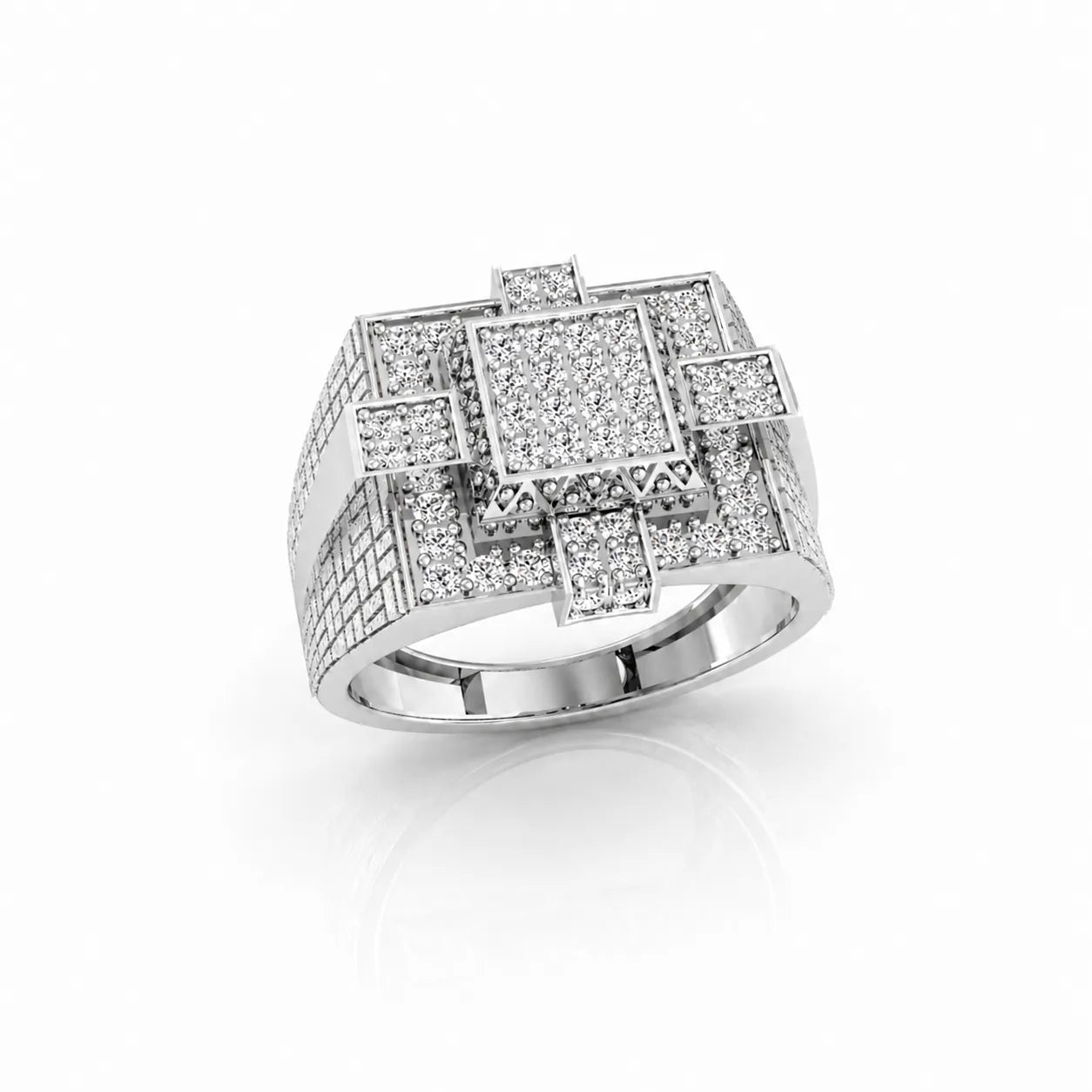 Luxury Multi-Square Diamond Cluster Ring