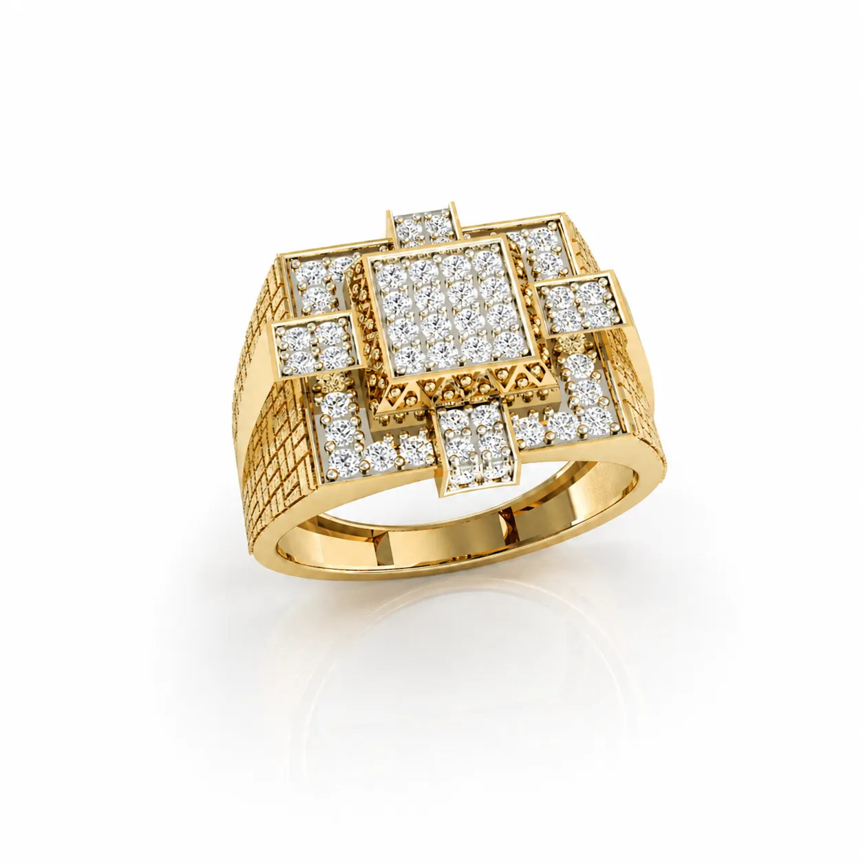 Luxury Multi-Square Diamond Cluster Ring
