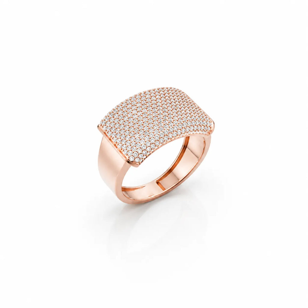 Luxury mens iced-out diamond ring in Pure 925 Silver