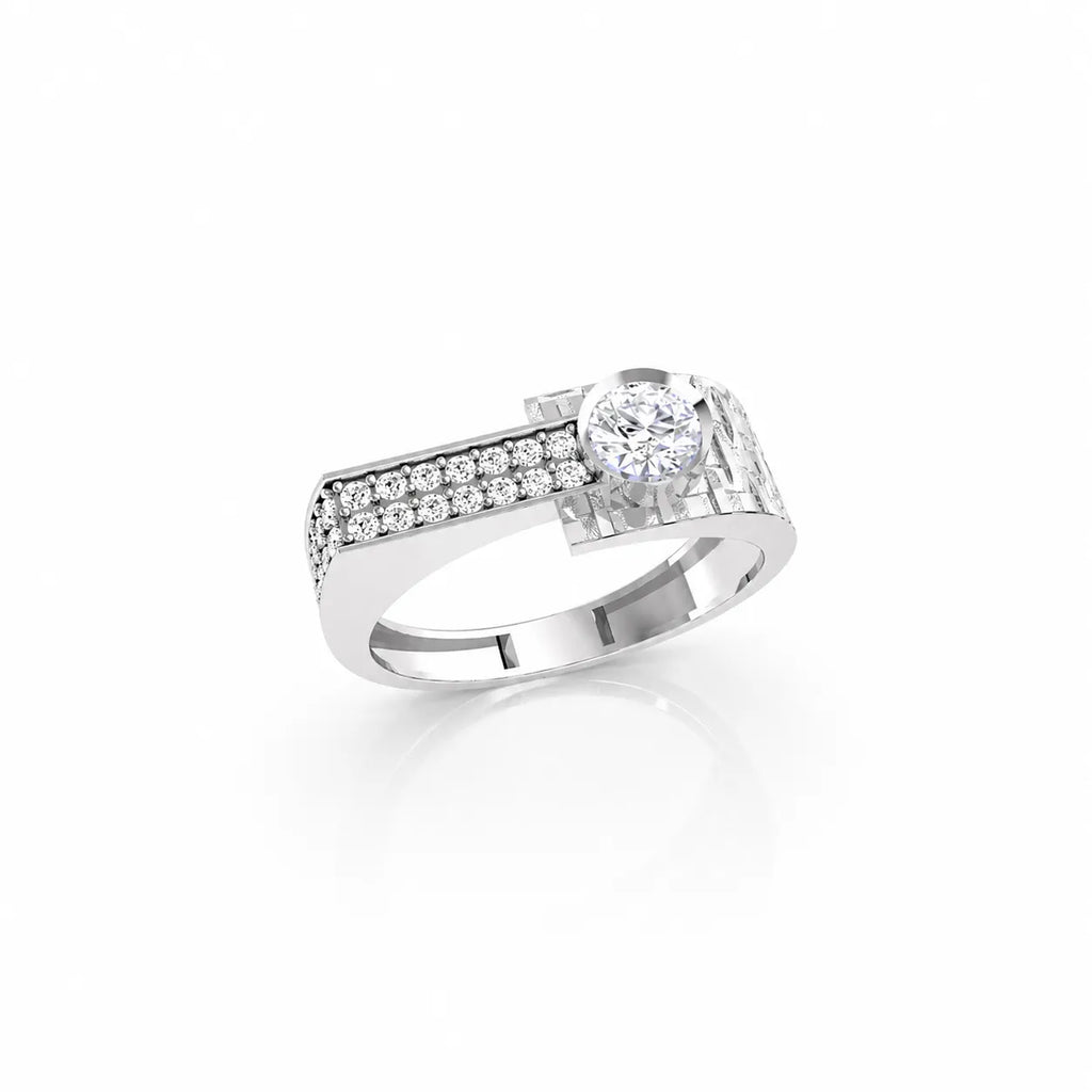 Diamond ring with a white background
