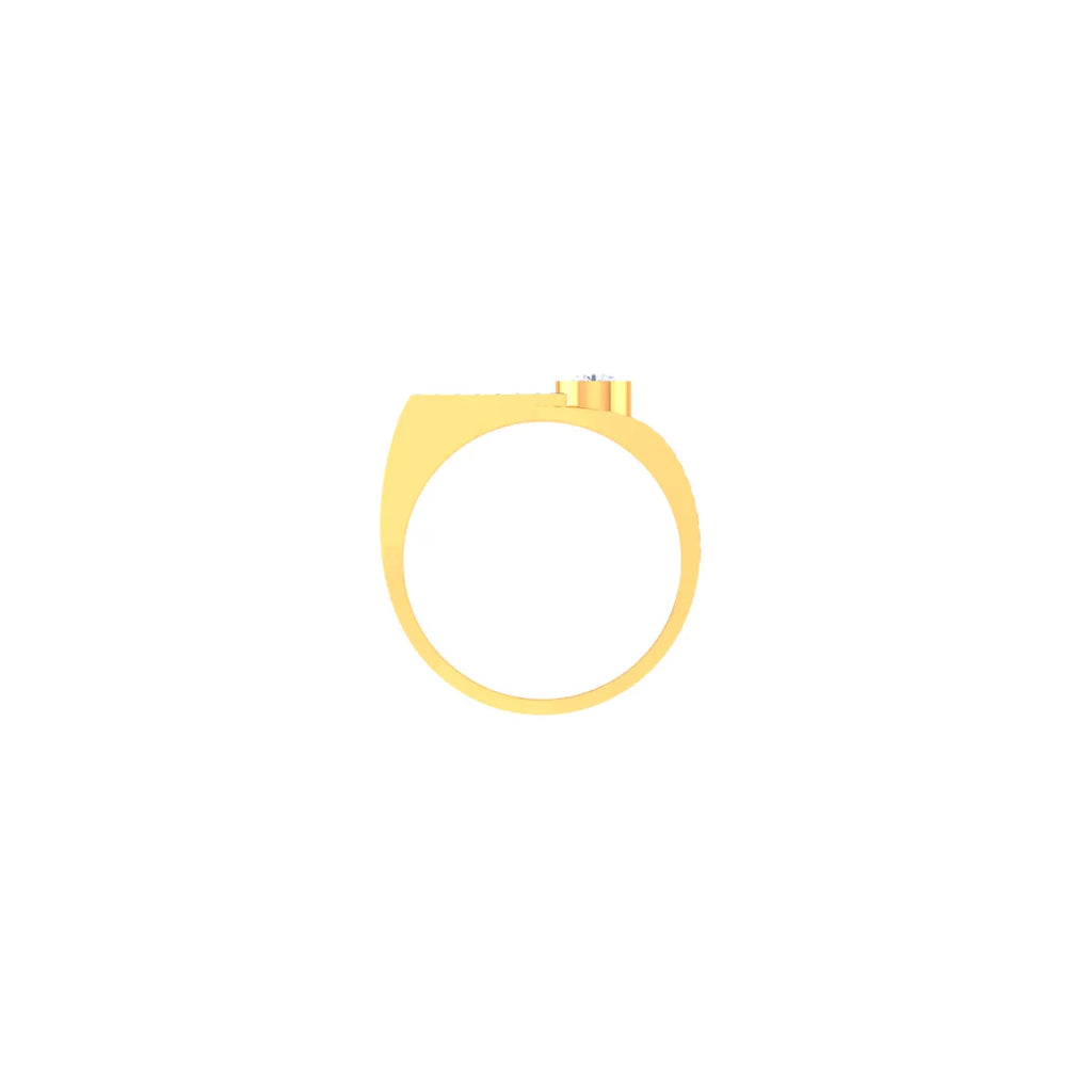 Gold ring on a white background