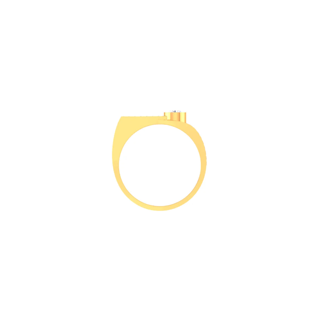 Gold ring on a white background